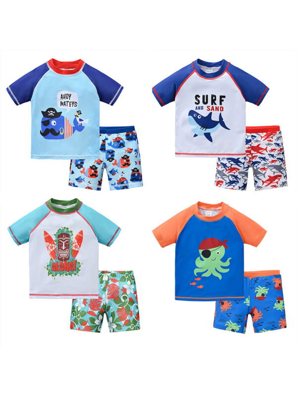 Wholesale baby split five points swimming trunks kids Swimwear