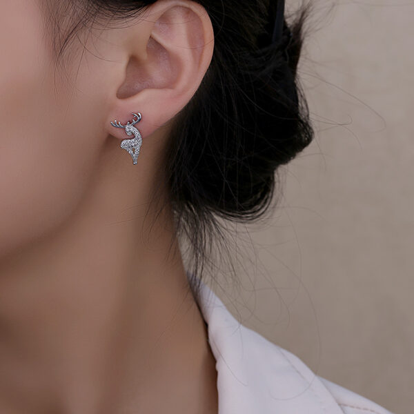 Wholesale Copper Deer Earrings with Diamonds