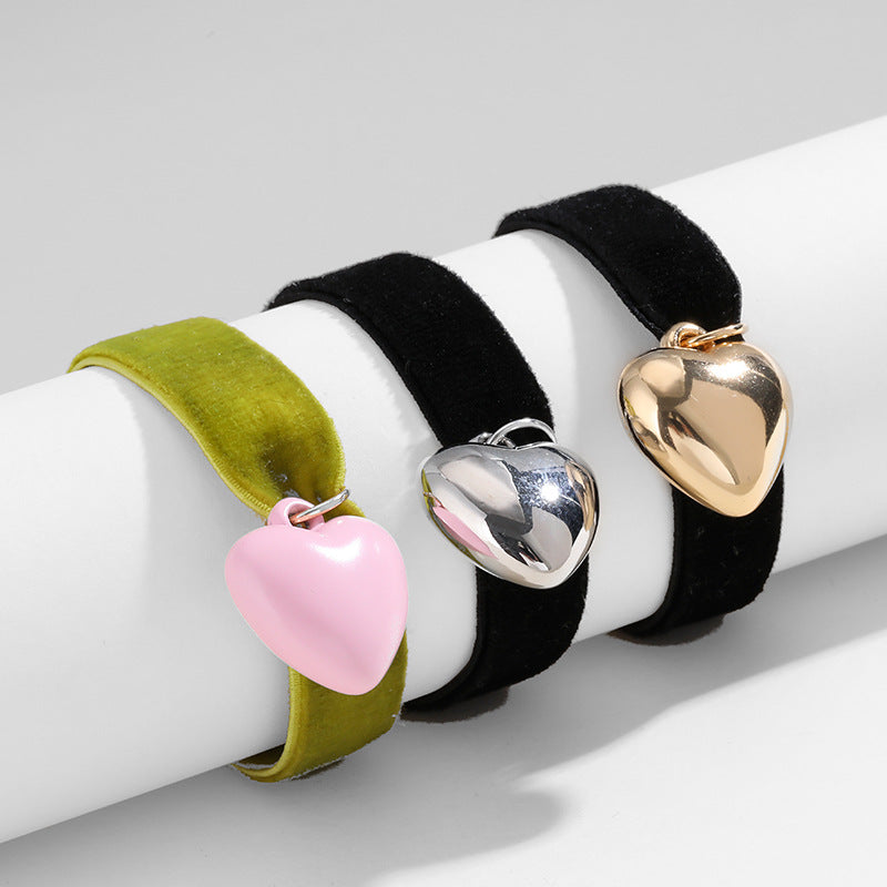 Wholesale Valentine's Day Series Stretch Veet Wide Band Love Bracelet