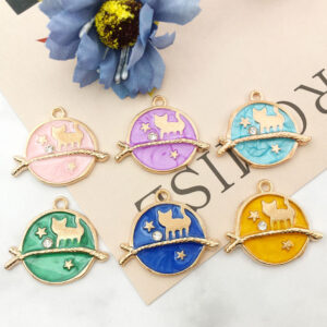 Dropping oil zinc alloy round cat branch 22x25-2.7g / Blue