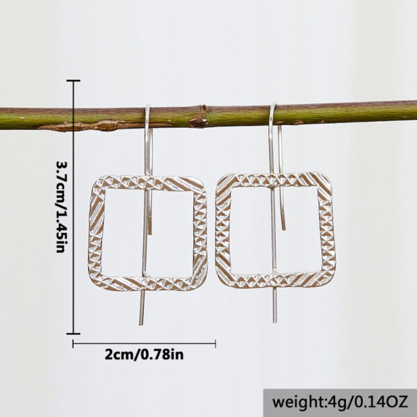 Wholesale Square Threaded Two Tone Alloy Earrings