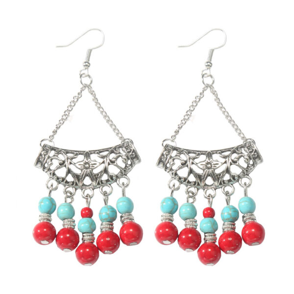 Wholesale Bohemian Tassel Turquoise Vintage Earrings