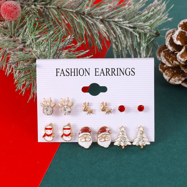 O1CN01cNy5UP1ZtvBescaiS_3833523253-0-cib Wholesale Christmas Santa Claus Drops Oil Snowflake Bells Christmas Tree Alloy Earrings