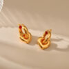 Wholesale Copper Plated 18K Real Gold Hollow Love Earrings