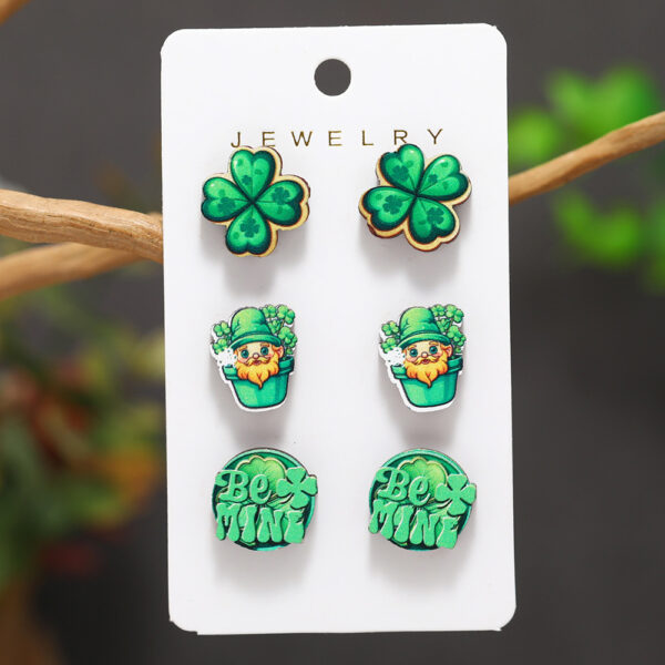 Wholesale St. Patrick's Day Wooden Set Earrings