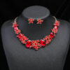 Wholesale Vintage Rhinestone Alloy Long Necklace Earring Set
