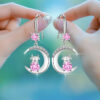 Wholesale Waterdrop Moon Diamond Alloy Earrings