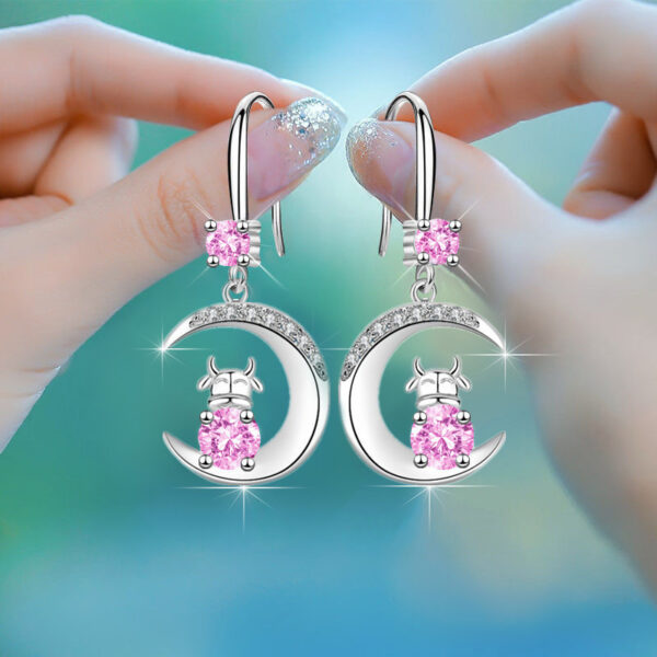 Wholesale Waterdrop Moon Diamond Alloy Earrings