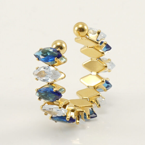 Wholesale Titanium Steel 18K Gold Plated Open Adjustable Geometric Ring