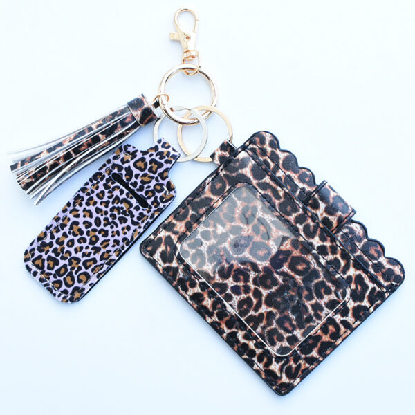 Wholesale Leopard Print Sunflower Lipstick Case Card Holder Keychain