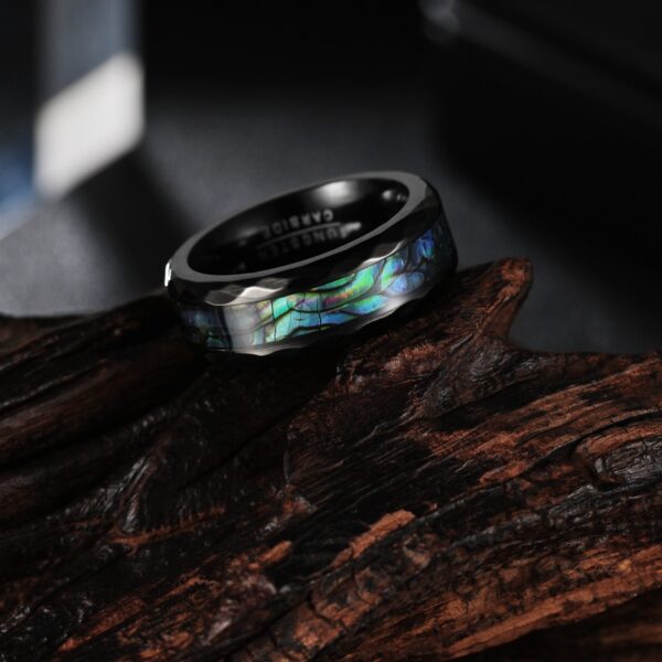 O1CN01cXYsM825XXQQtdBlb_2525097536-0-cib Wholesale Black Plated Abalone Rings Tungsten Carbide