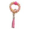 Wholesale Luminous Color Silicone Beaded Tassel Wrist Keychain