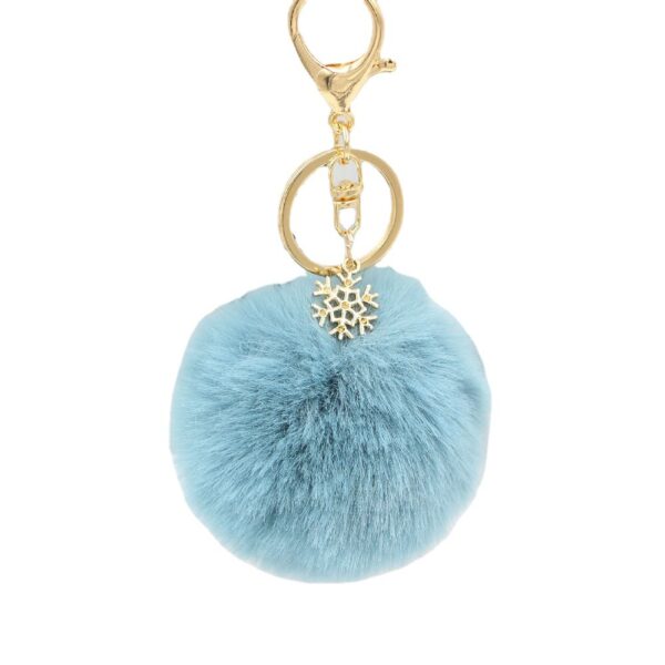 Wholesale Christmas Snowflake Plush Ball Keychain