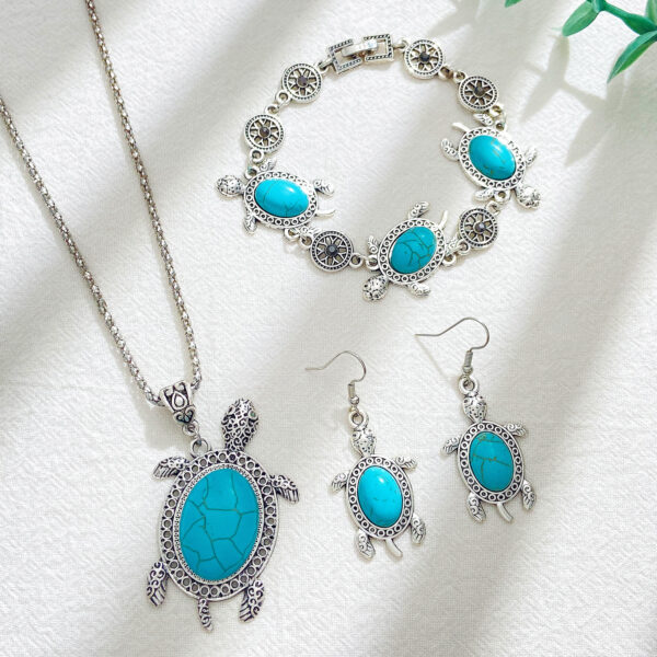 Wholesale Turquoise Turtle Three-piece Set Alloy Bracelet
