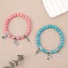 Wholesale Colorful Turquoise Beaded Key Lock Love Heart Pendant Bracelet