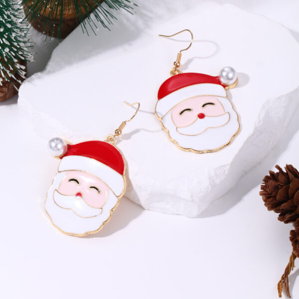 O1CN01cbUHAy23mzrCDPbB9_2213657267299-0-cib Wholesale Christmas Creative Cartoon Cute Alloy Santa Claus Earrings