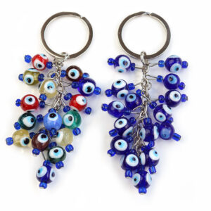 Wholesale Glass Grape Bunch Devil Eye Keychain