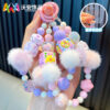 Wholesale Cute Girly Heart Beaded Mobile Phone Chain Keychain
