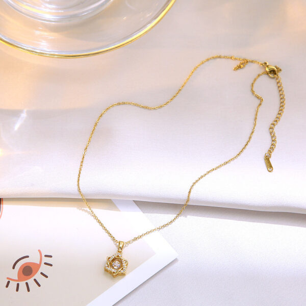 Wholesale 18k Hexagram Titanium Steel Clavicle Necklaces