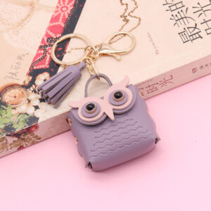 Taro purple / 5.5*5.5cm leather Owl (golden chain Buckle)