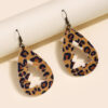 Wholesale Christmas Plaid Christmas Tree Leopard Print Leather Earrings