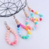 Wholesale Colorful Silicone Beaded Wrist Keychain