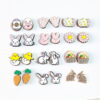 Wholesale Jewelry Easter Bunny Carrot Wooden Earrings