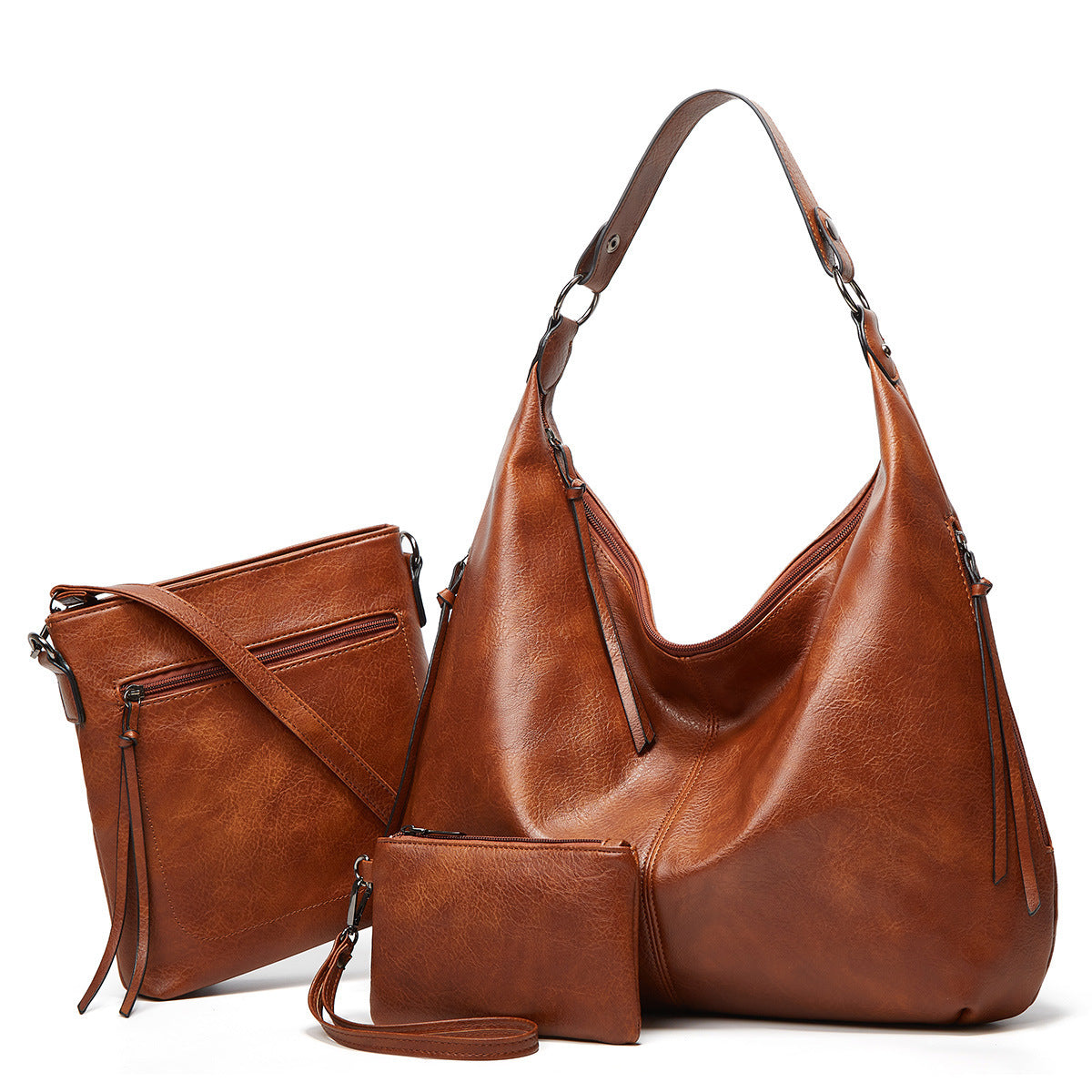 Wholesale PU Large Capacity Soft Leather Tote Bun Mother Bag Crossbody Bag