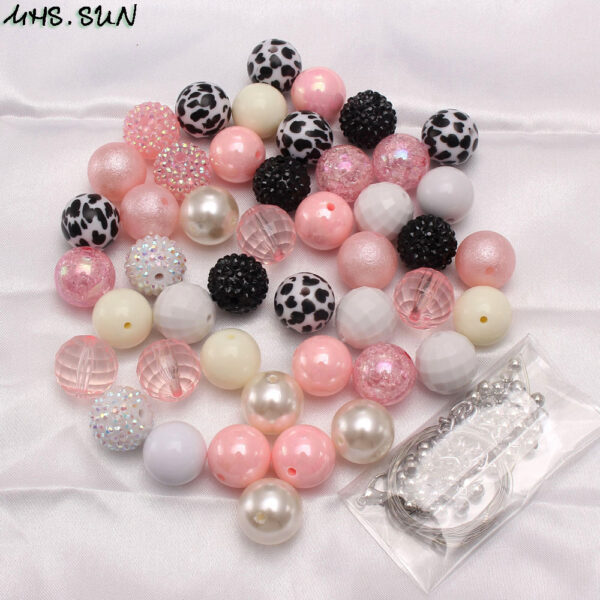 O1CN01chohPz1QEr8oTk2kr_2201245431945-0-cib-2 Wholesale 50pcs/pack 20MM Bull Pink+Leopard Print Acrylic Beads Bubblegum Beads