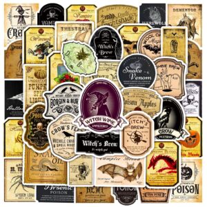 Wholesale PVC Waterproof Self-adhesive Ancient Halloween Bottle Stickers