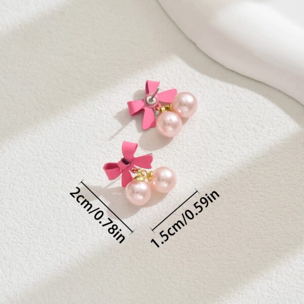 O1CN01cijKkW1TX7xUOERxz_2208880022391-0-cib Wholesale Simple Bow Inlaid Pearl Earrings