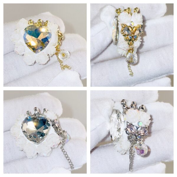 Wholesale Heart-shaped Rose Soft Ceramic Crown Diamond Ball Straight Hole Beads