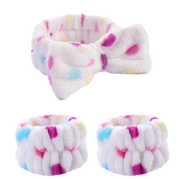 Wholesale Color Leopard Coral Fleece Wash Face Wrist Band Headband