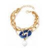 Wholesale Multilayer Vintage Chain Pearl Resin Bracelet
