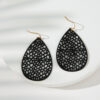 Wholesale Leather Hollow Mesh Non-standard Water Drop Earrings