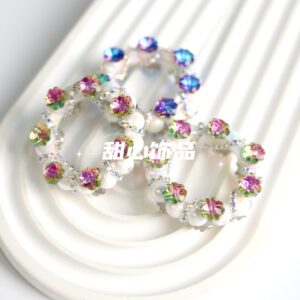 dark pink / Handmade 02 four-leaf clover running ring