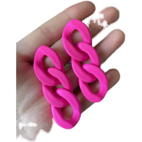 Wholesale Colorful Circle Chain Acrylic Earrings