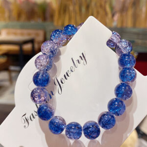 Starry blue two-color glass bracelet