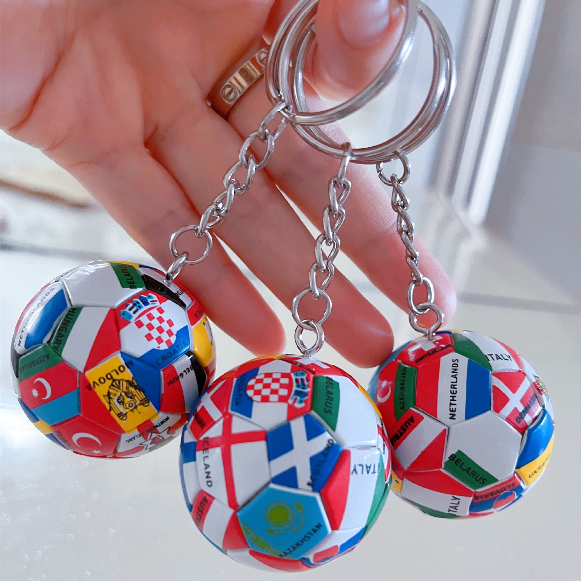 Wholesale Soer Country Flag PVC Keychains