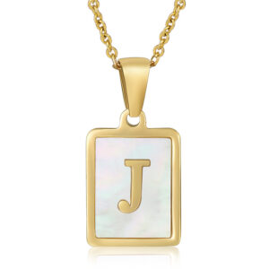 (including chain) white shell J / 18K