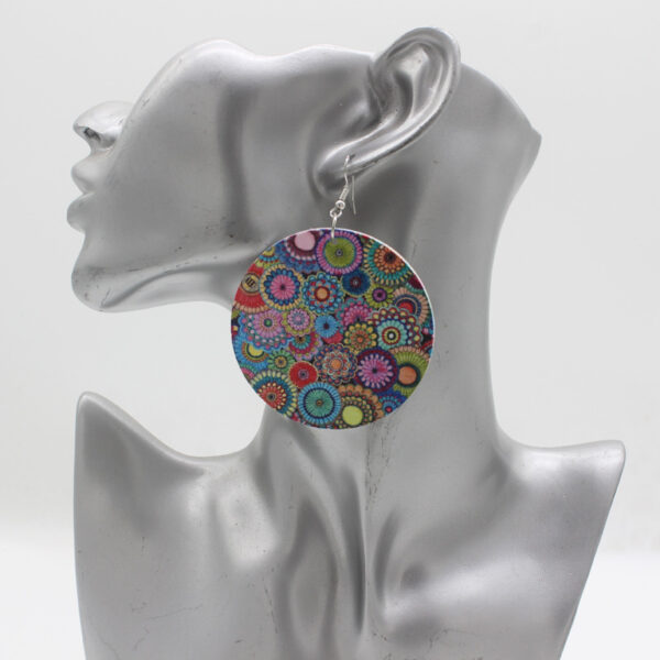 Wholesale National Style Round Wood Earrings