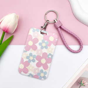 Five-leaf flower-pink and blue + pink edging cord