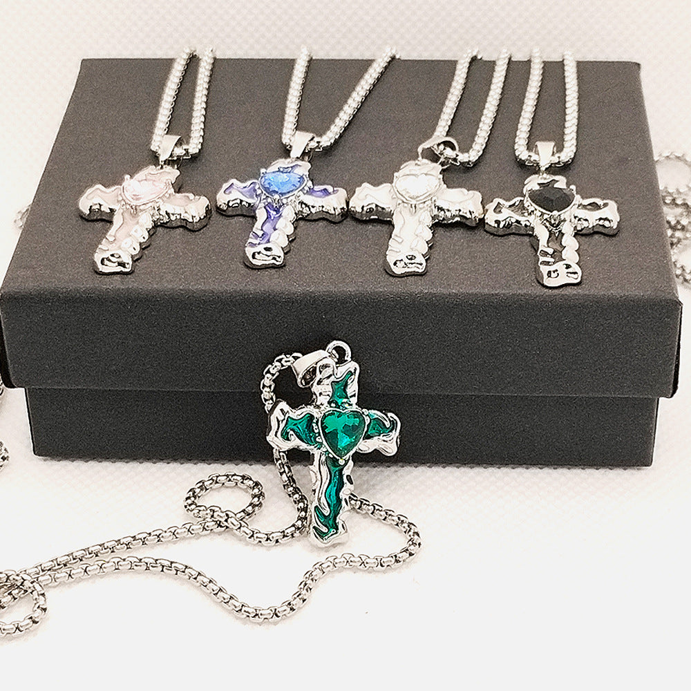 Wholesale Diamond Oil ipping Cross Necklace