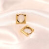 Wholesale Stainless Steel 18K Gold Simple Geometric Earrings Women's Small Mini Earrings