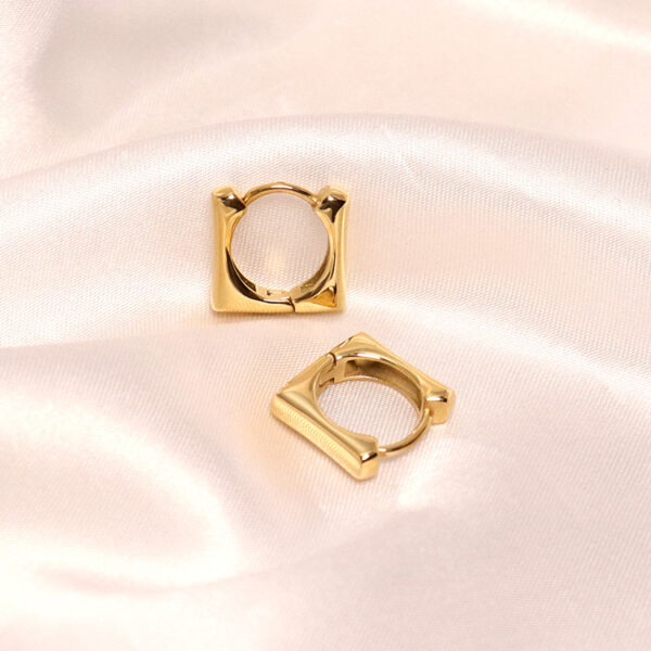 Wholesale Stainless Steel 18K Gold Simple Geometric Earrings Women's Small Mini Earrings