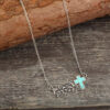 Wholesale Vintage Square Turquoise Cactus Lightning Cross Cowboy Boots Necklace