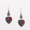 Wholesale Halloween Alloy Gothic Style Black Bat Dripping Oil Heart Shape Pattern Earrings