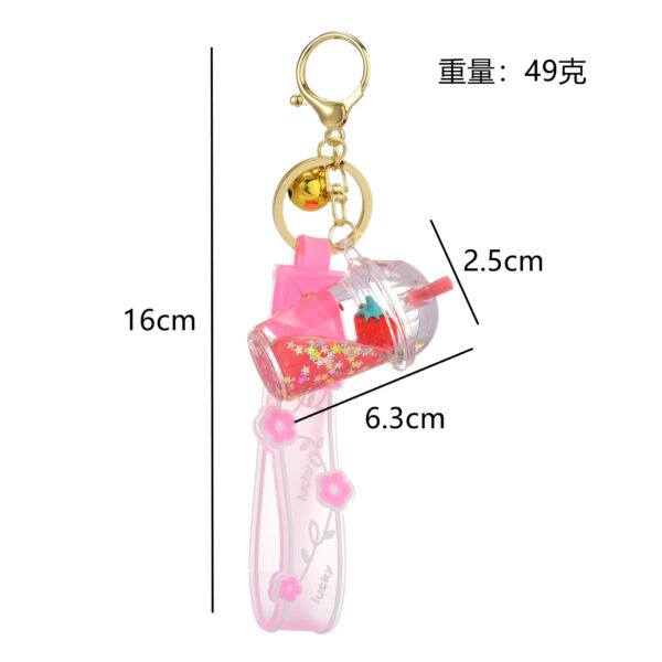 Wholesale Strawberry Floating Into Oil Acrylic Keychains