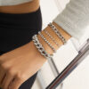 Wholesale Wild Snake Bone Metal Layered Bracelet Set