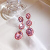 Wholesale Vintage Rhinestone Oval Exaggerated Alloy Earrings